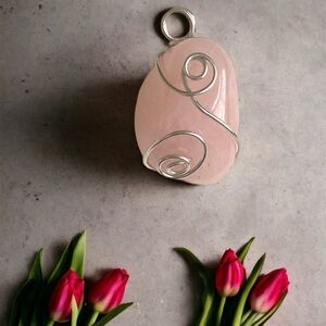 94 Pure Rose Quartz Crystal Pendant